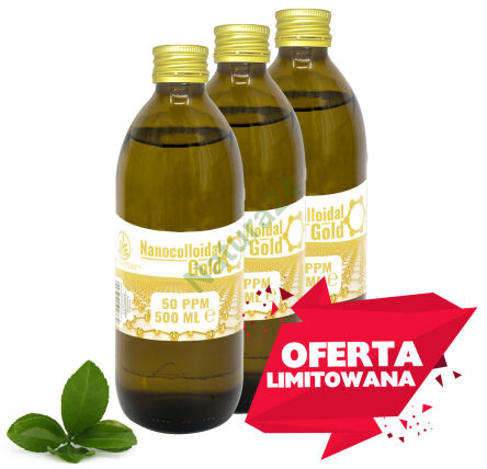LIMITOVANÁ NABÍDKA! 3x Zlato - nanokoloid zlata 50 ppm 500ml