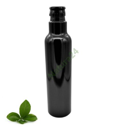 Láhev na olej z fialového skla 250ml - 215 x 51 mm černé víčko