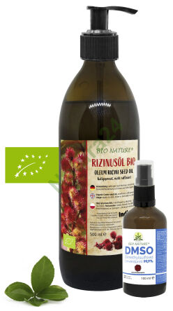 Sada BIO nerafinovaný ricinový olej 500 ml + DMSO 100 ml