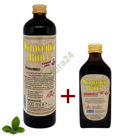 Sada Originální švédské bylinné alkoholové 500ml + nealkoholické 200ml