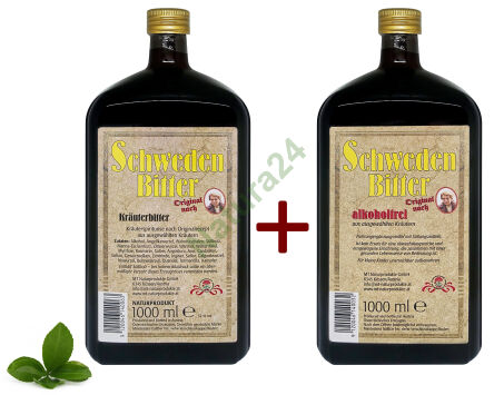 Sada Originální švédské bylinné alkoholové 1000ml + nealkoholické 1000ml