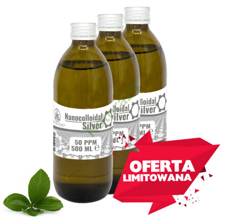 OMEZENÁ NABÍDKA! 3x Stříbro - nanokoloid stříbra 50 ppm 500ml