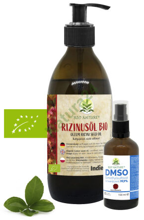 Sada BIO nerafinovaný ricinový olej 250 ml + DMSO 100 ml