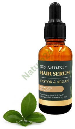 Organické sérum na vlasy Argan & Ricinový olej - Bylinné 30ml